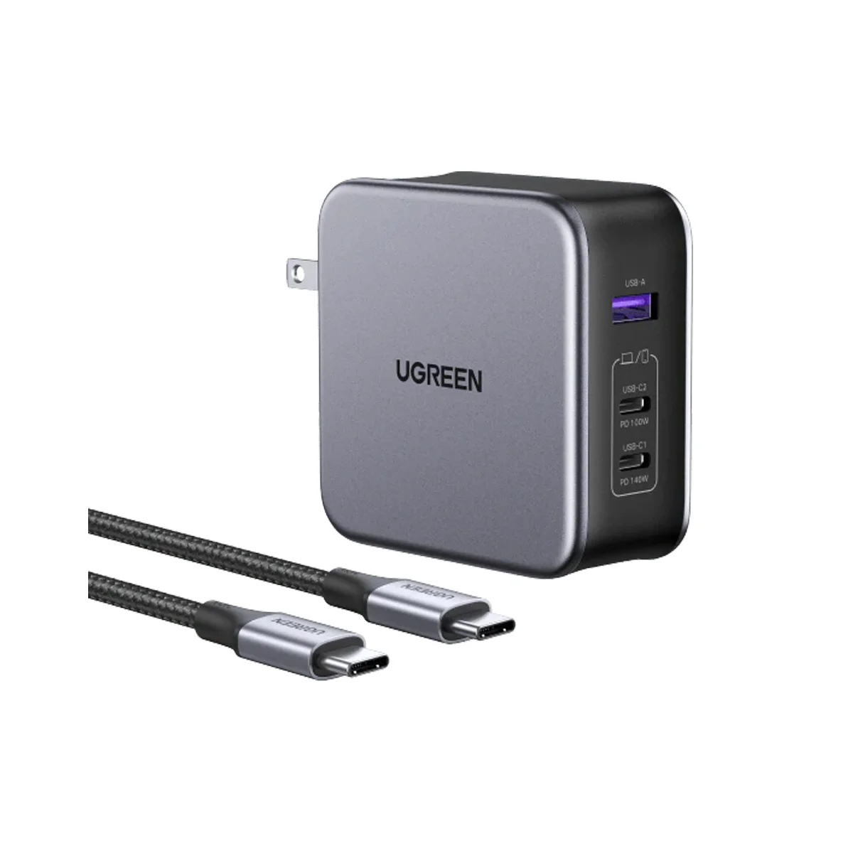 Ugreen Cargador Rápido Nexode 65w - 3 Puertos USB C GaN - Compudemano